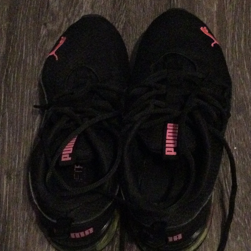 Puma Black and Pink Athletic Shoes